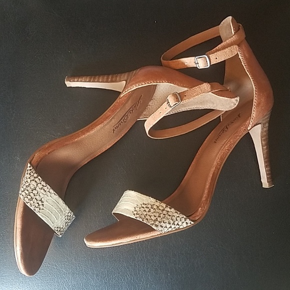 Lucky Brand 🍀 Sleek Strappy Snakeskin Heels - Picture 6 of 8
